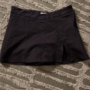 Tiger Mist Black Mini Skirt with Front Slit